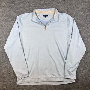 Peter Millar Crown Crafted Sweater Mens 2XL Blue 1/4 Zip Pullover Stretch Golf